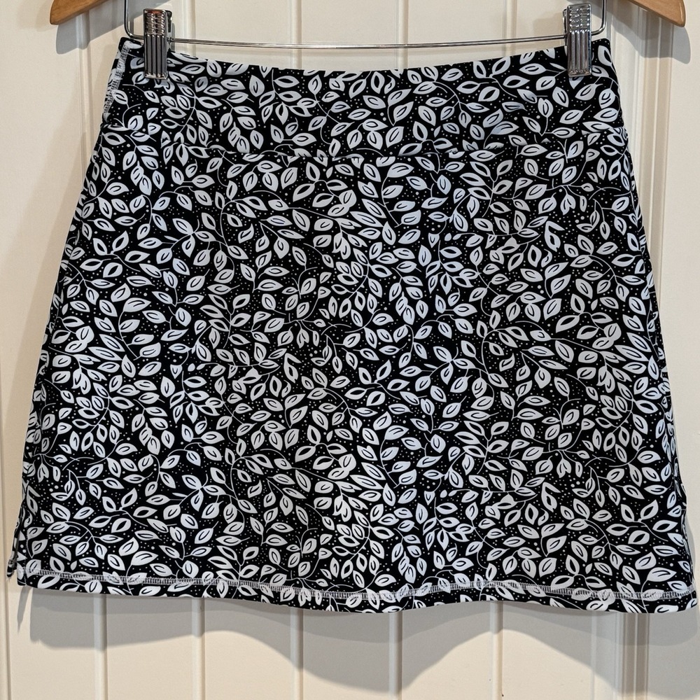 LouKeith Leaf Print Tennis Skort Golf Athletic Skirt Built In Shorts Sz Medium‎